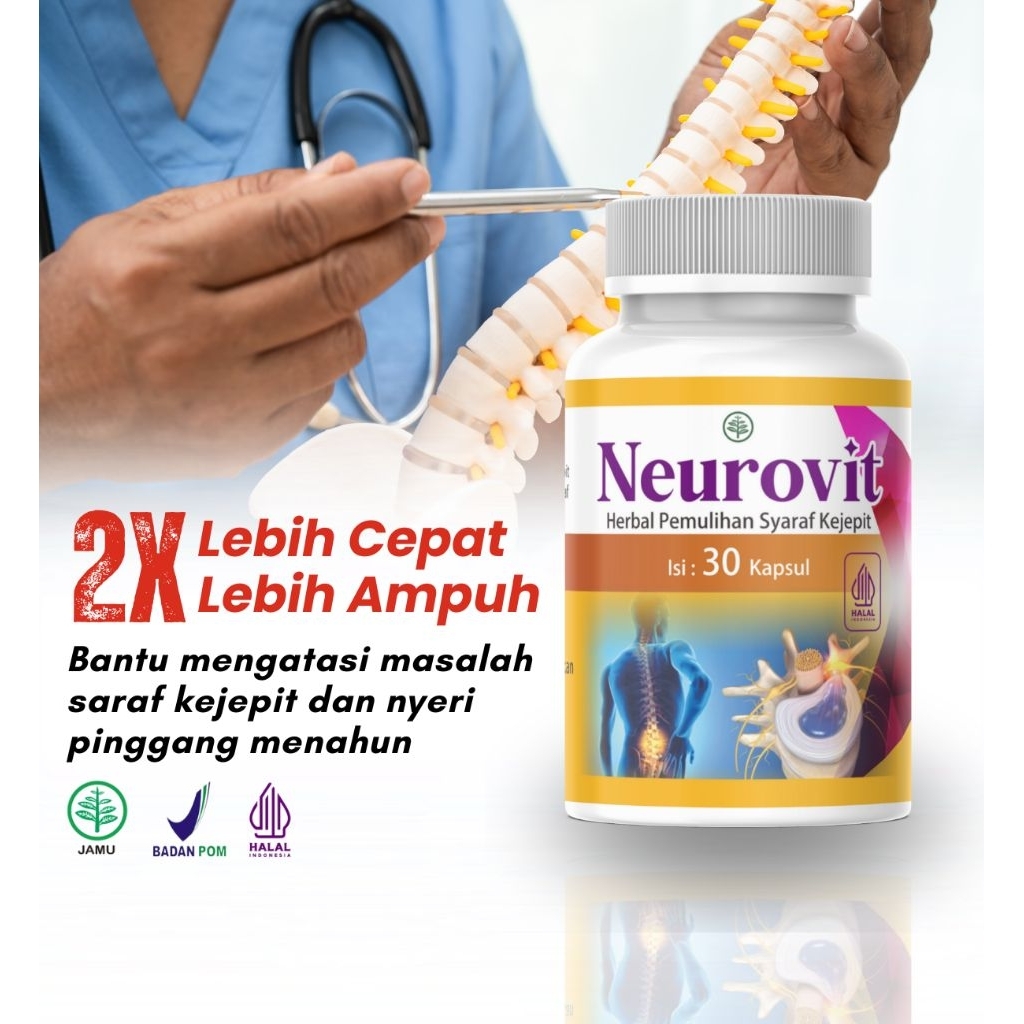PROMO NEUROVIT Herbal Alami Untuk Saraf Kejepit diPinggang Leher Kaki Nyeri Sendi & Tulang Original