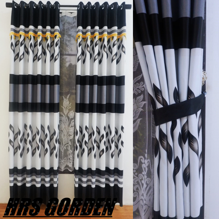 Gorden Jendela Panjang 230cm Kain Blackout Tebal  Poni Tempel Lebar 130x230cm