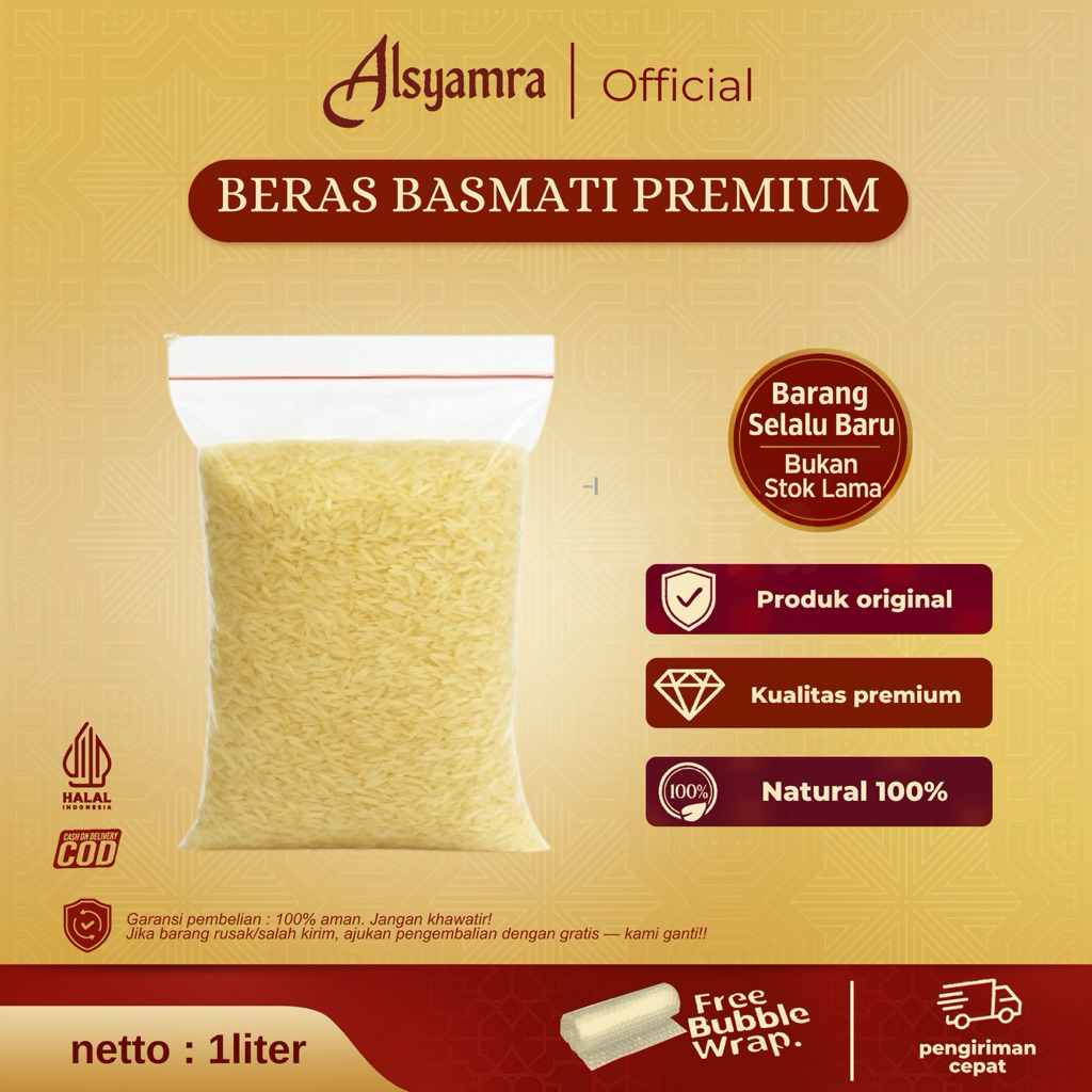 beras basmati 1 liter-beras arab-beras india asli-panjang dan merekah