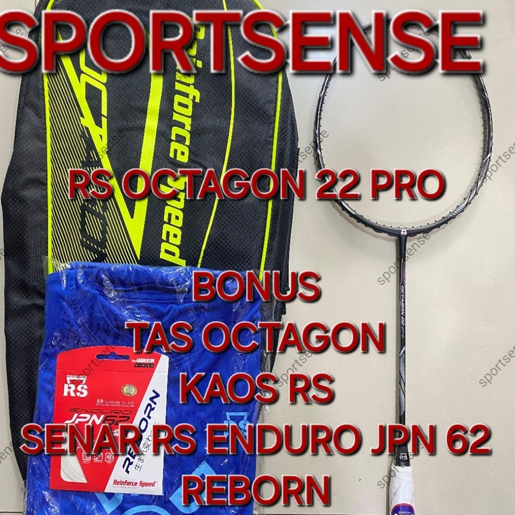 Raket Bulutangkis Badminton RS Reinforce Speed Octagon 22 Pro Original Bonus Tas Senar Kaos