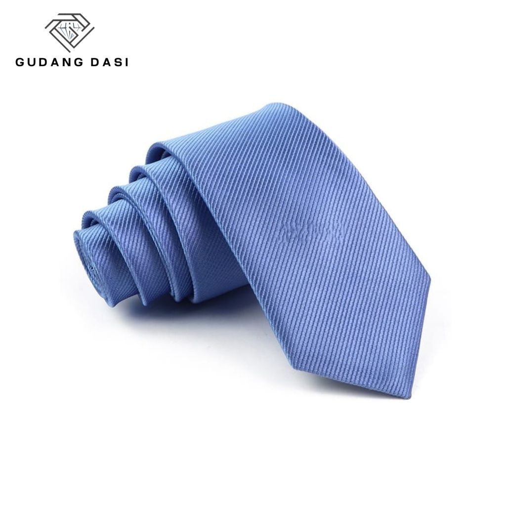 GUDANG DASI Dasi Pria Salur Halus Biru Denim Biru Muda Biru Dasi Kerja Ikat Manual
