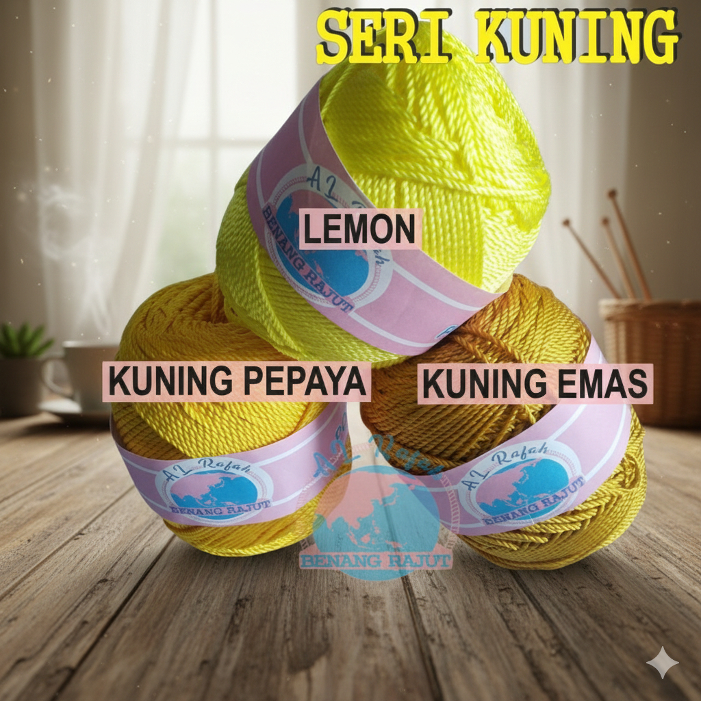 ALRAFAH - BENANG RAJUT SERI KUNING (PILIH WARNA)