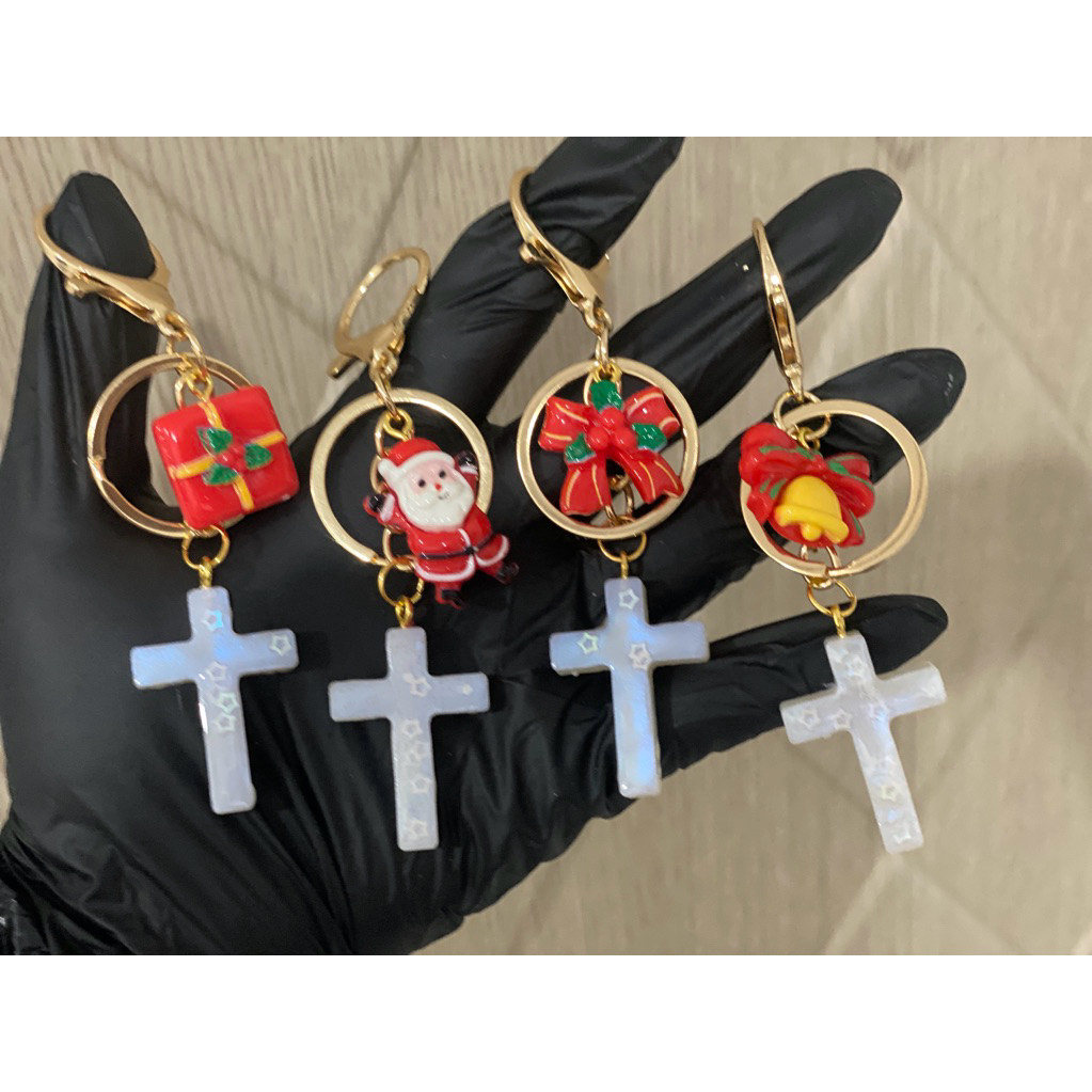 gantungan kunci salib natal / gantungan kunci salib / gantungan premium natal salib