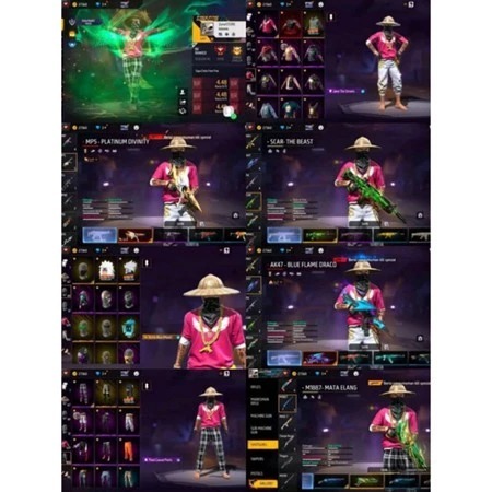 BISA COD Akun Free Fire Sultan LV MAX-bundle langka/Elite Pass All season,banyak diamond