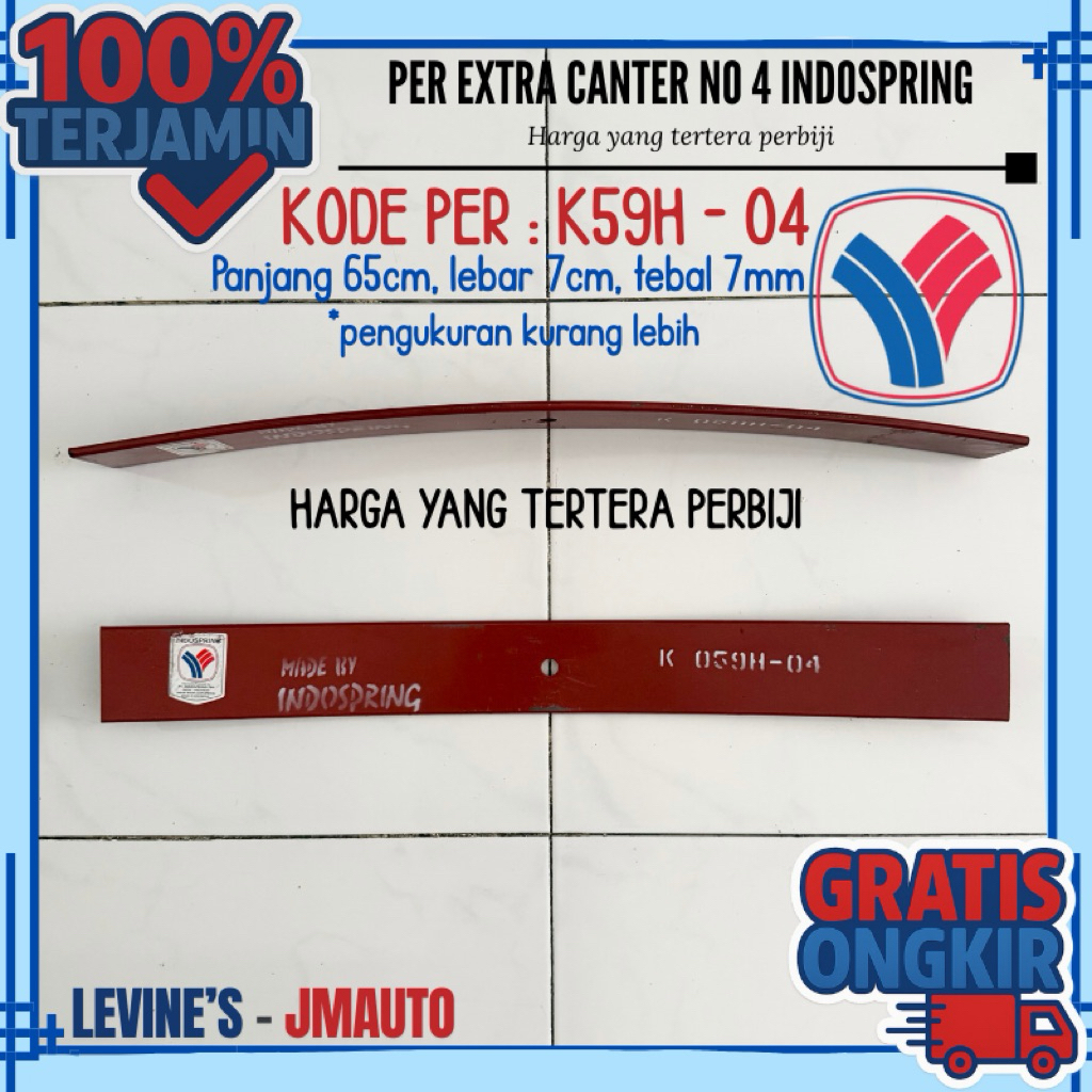 per extra canter nomor 4 k59h no 4 merk Indospring pir daun tambahan ps125 nomer5 leaf spring coltdi