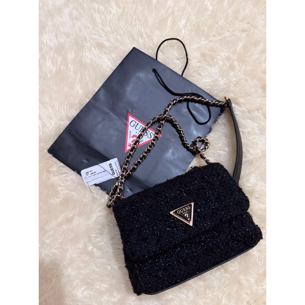 Guess Giully Mini Tweed Bag Original 100% (BACA DESKRIP)