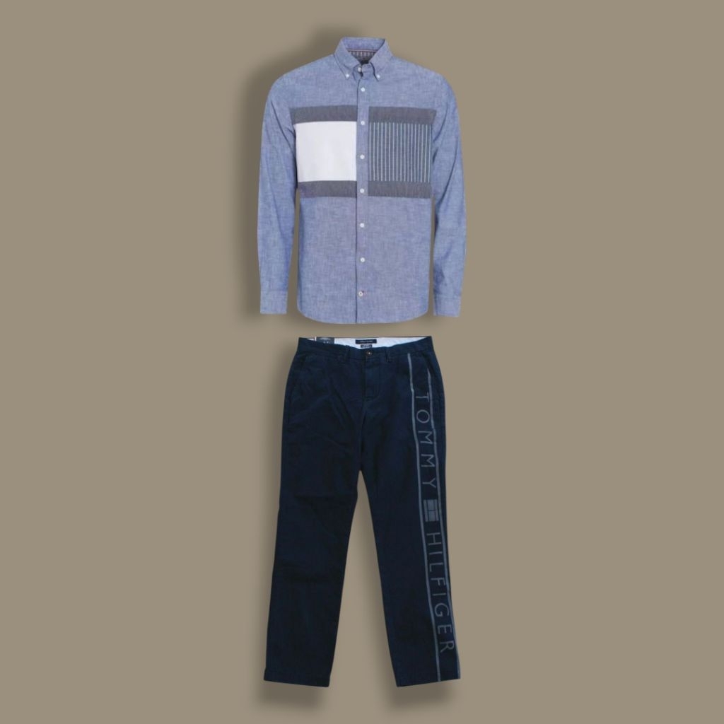 Paket ganteng  Kemeja Tommy Hilfiger Authentic & Chino Tommy Hilfiger Authentic