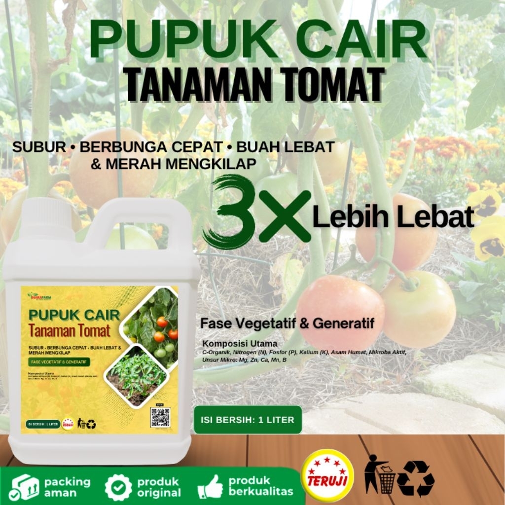Pupuk Cair Tanaman Tomat 1 liter/Nutrisi penyubur pelebat percepat pertumbuhan bunga buah tanaman to