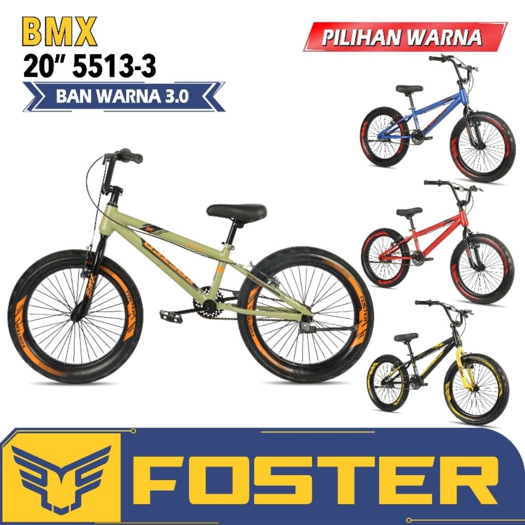 SEPEDA BMX 20 FOSTER BAN BESAR 3.0 untuk anak 7 sampy 12tahun
