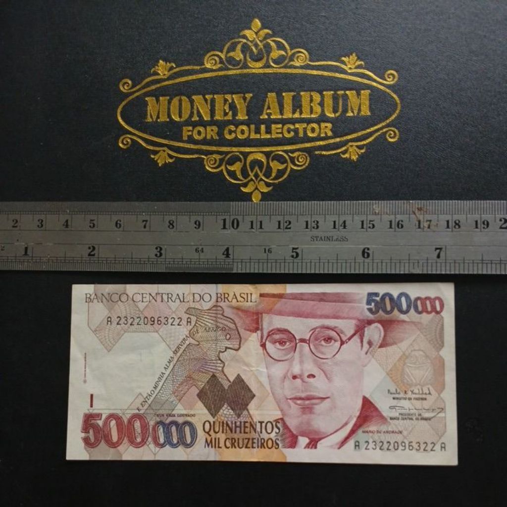 Uang Brasil 500000 Cruzeiros EF