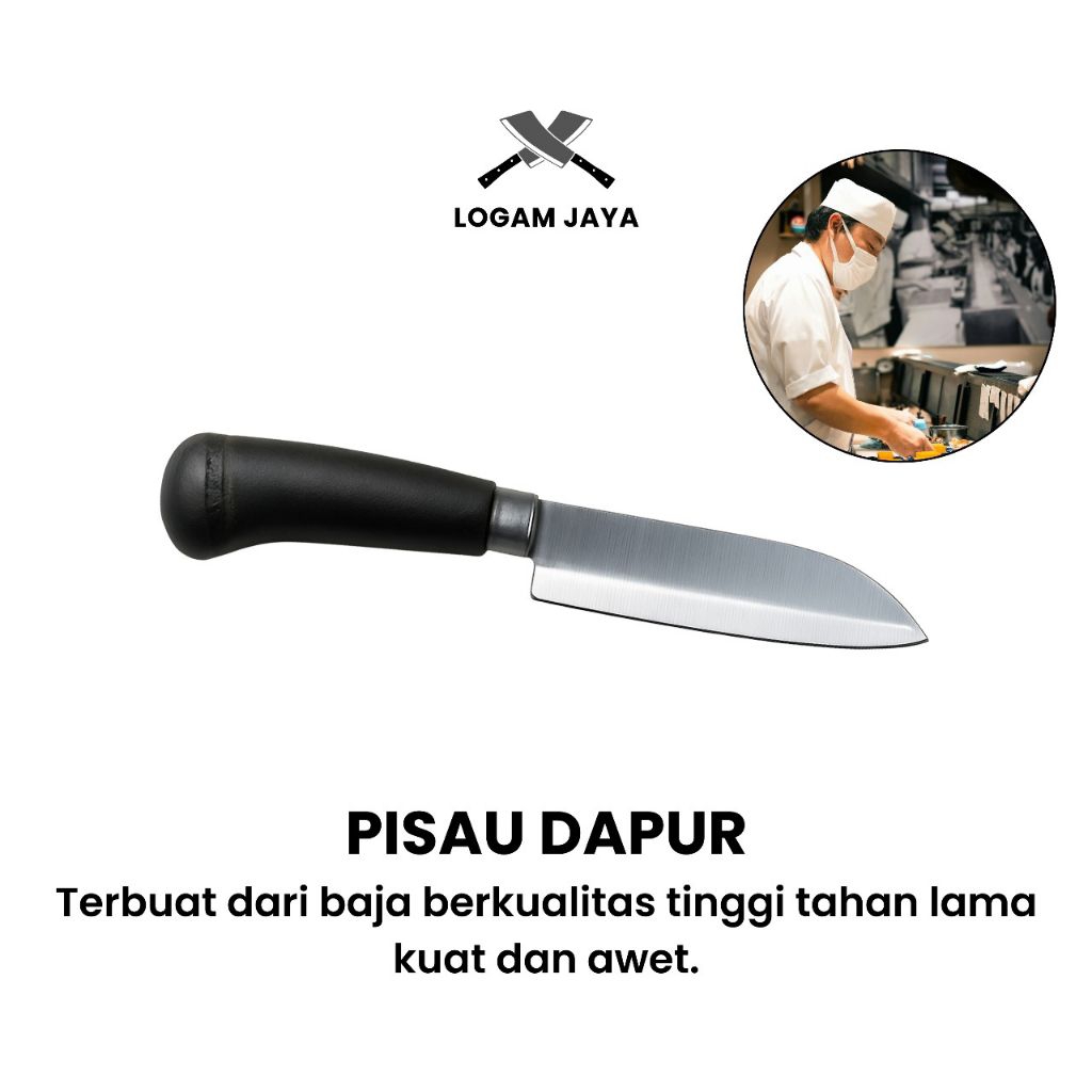 Pisau Dapur Bahan Baja Asli - Ikan Daging Sayur Buah