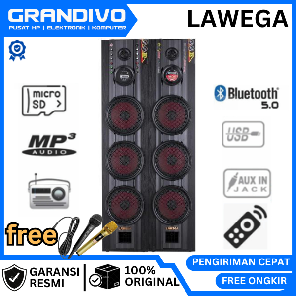 Speaker Aktif Lawega LA 839 Speaker LA839 Bluetooth Lawega Superbass Garansi Resmi Lawega - Grandivo
