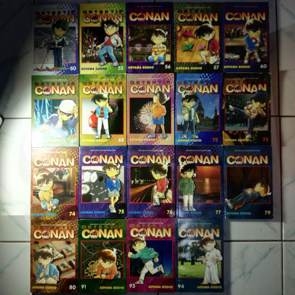 Komik Detektif Conan: 50,53,56,57,60,62,63,67,70,72,73,74,75,76,77,79,80,91,93,94,61,64,65,66