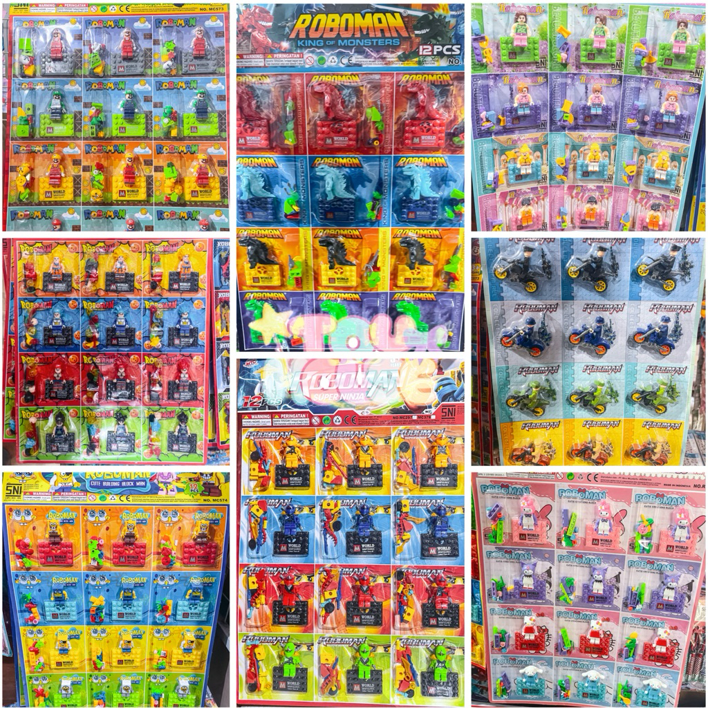 [ LEGO ] Mainan Anak Block MARIO BROS SPONGEBOB DINO SANRIO NINJAGO ROBOMAN LEGO Motor