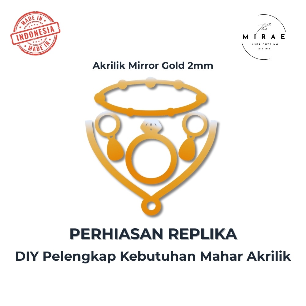 Replika Perhiasan 1 Set Mini Akrilik Cermin Emas / Perak / Dekorasi / Untuk Hiasan Mahar