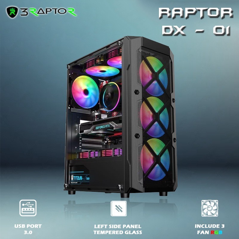 Komputer Rakitan Gaming Intel Core i7 3770 + VGA RX 550, RX 580, RX 6500 XT, RX 6600, RX 7600