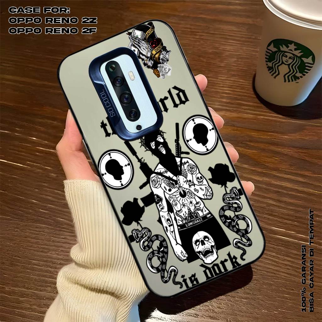 Case OPPO RENO 2Z - RENO 2F - Casing Tecno Premium Matte Hard Casing - Case IMD - Case Hologram Moti