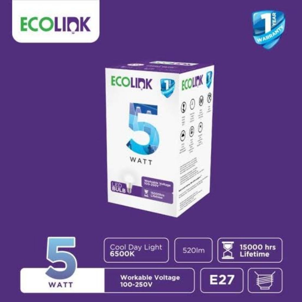 lampu led 5w/ecolink 5w/lampu led ecolink 5w