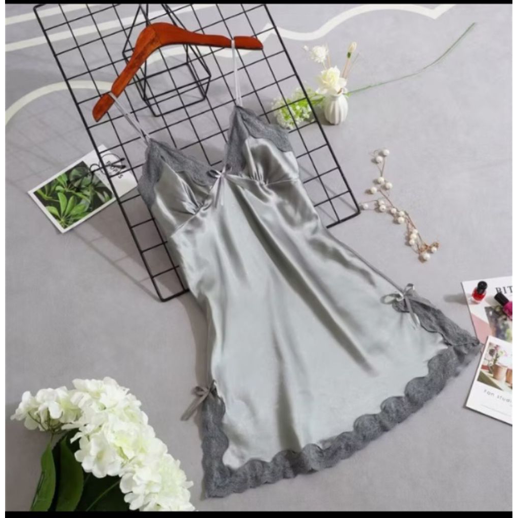 Baju Tidur Piyama Wanita Korea Sexy Mini Dress Nightdress