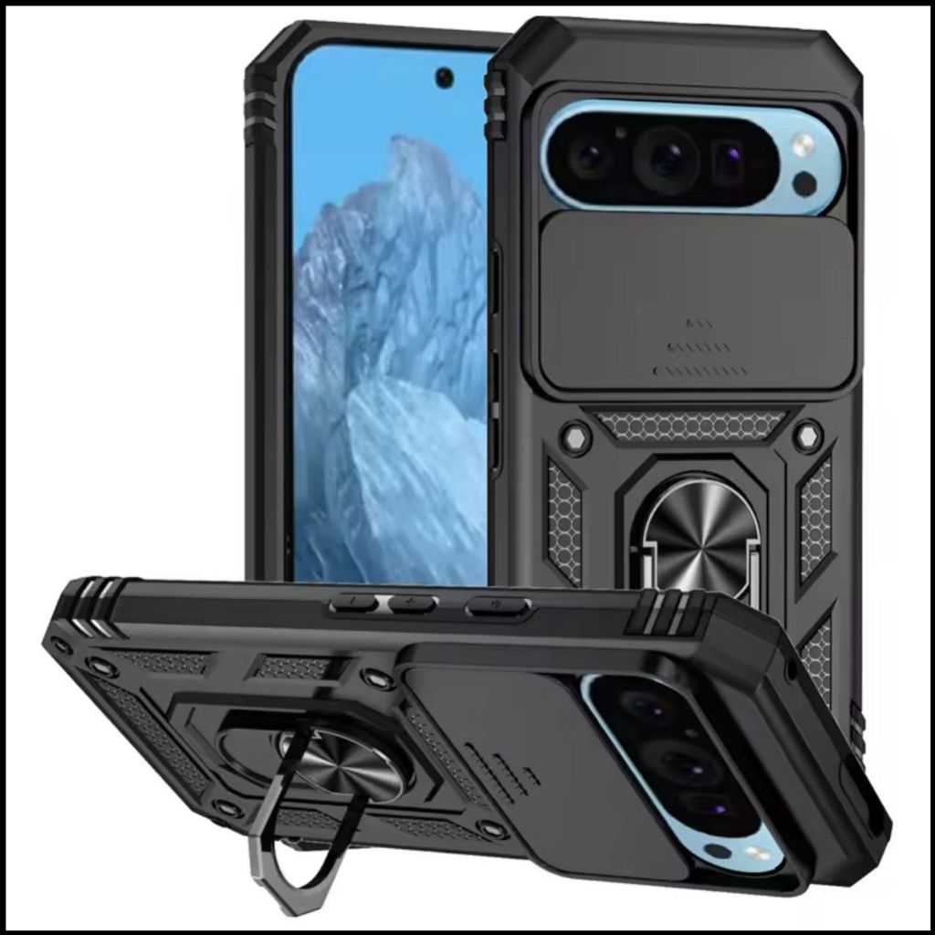 Case Google Pixel 10 / 10 Pro / 10 Pro XL Gundam Slide iRing Original Hard Case Casing Soft Cover Ar