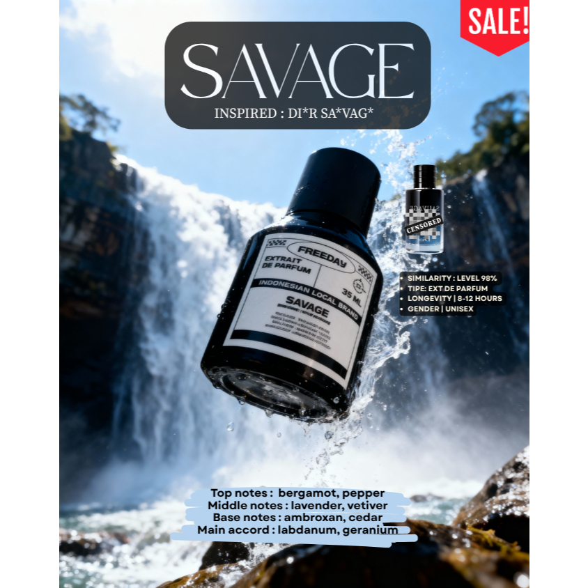 FREEDAY SAVAGE DOR PARFUM PREMIUM Pria dan Wanita Special Bundling 35ml Parfume Unisex