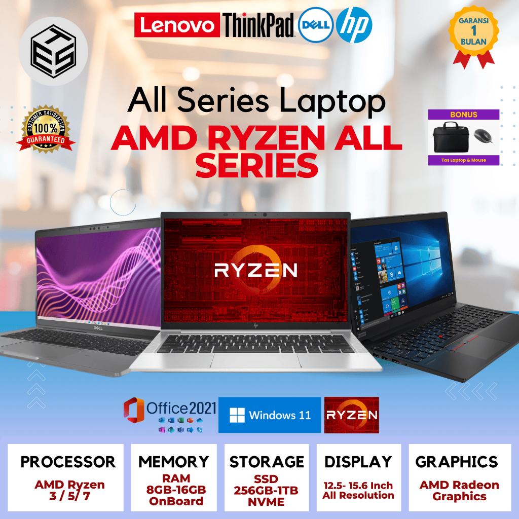 Laptop AMD Ryzen 3/ 5 / 7 Seri Lenovo thinkpad & HP Elitebook  RAM 8GB - 16GB SSD 256GB - 1TB  Gamin