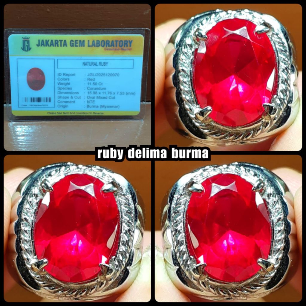 natural batu permata Ruby Burma asli pigeon blood HQ