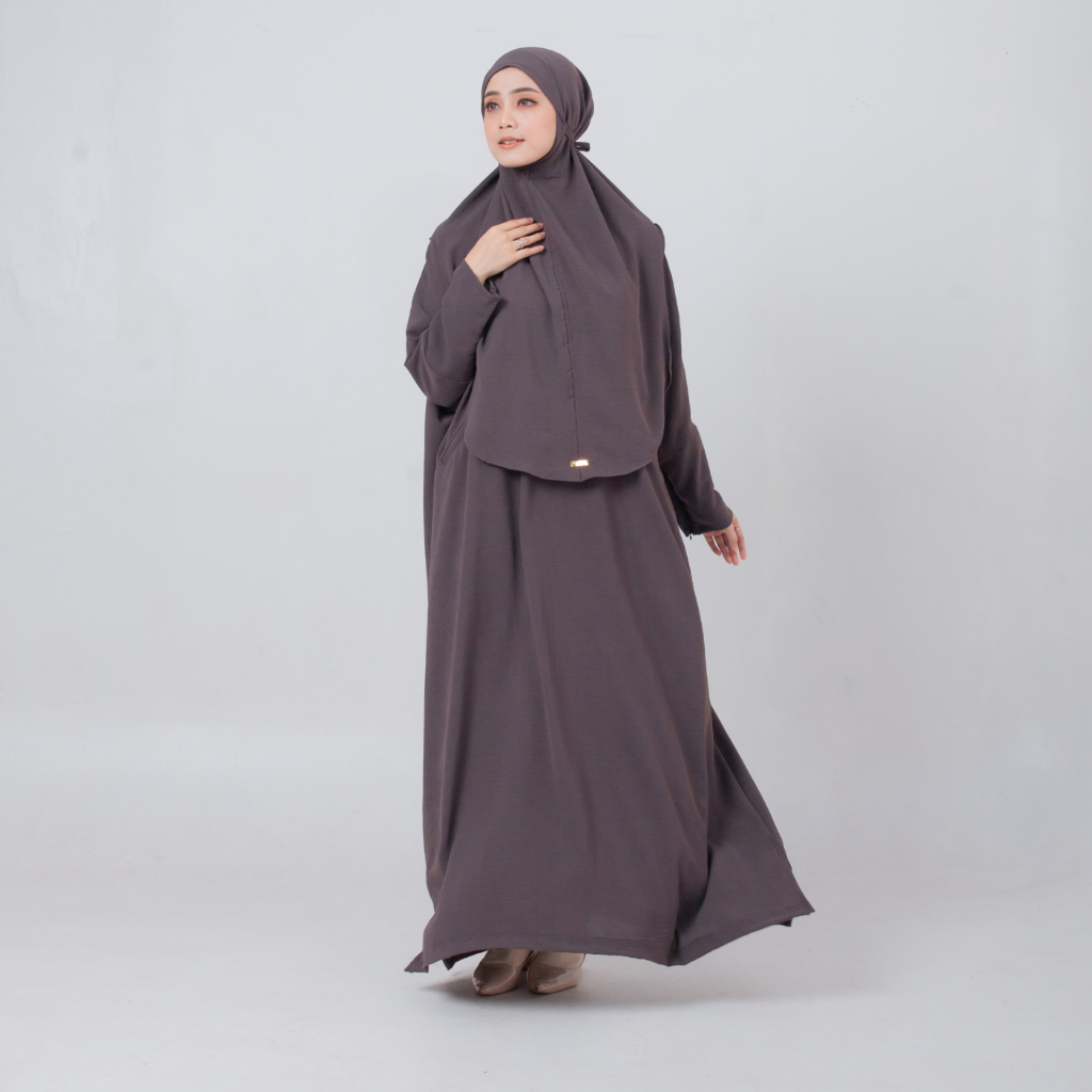 Asfara - Abaya Najwa Syari Set ( Grey Smoke ) Gamis Syar'i / Gamis Abaya Set Hijab