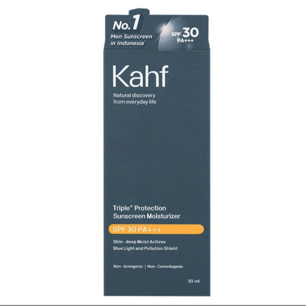 KAHF Sunscreen Moisturizer Wajah Pria Triple Protection SPF 30 - 30 ml