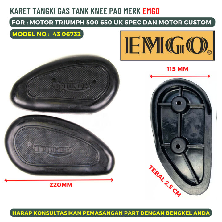 KARET TANGKI GAS TANK KNEE PAD TRIUMPH BISA UNTUK TANGKI CUSTOM EMGO 43 06732