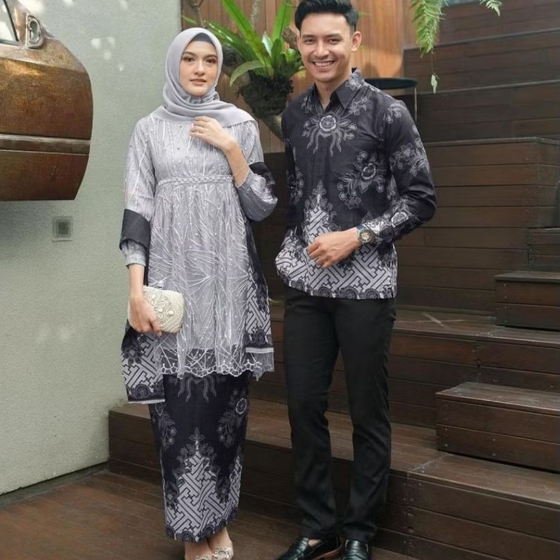 COUPLE ANANTA BATIK (NO JILBAB) Sarimbit Baju Couple Kebaya Brukat Tok Batik Kemeja Batik