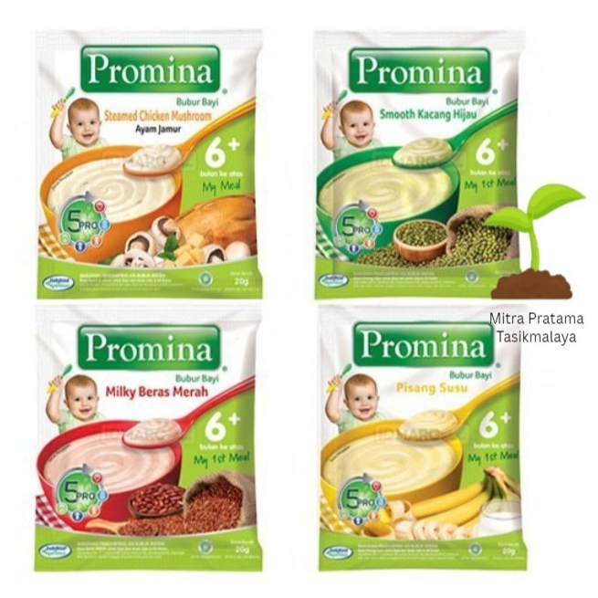 Promina Bubur Bayi 6+ Bulan 1 Renceng isi 8 Sachet 20gr