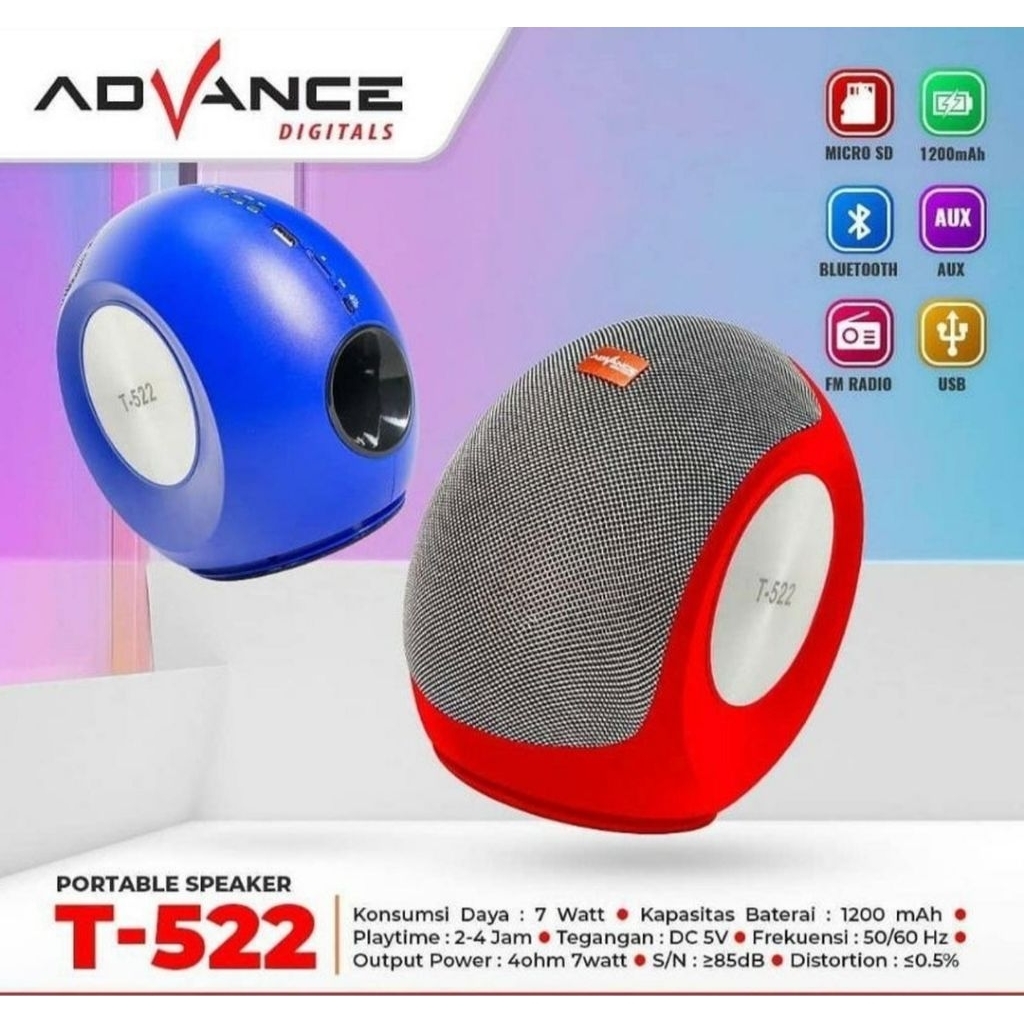Speaker Bluetooth Advance T-522 Xtra Power Sound/Speaker Advance T522 ORIGINAL