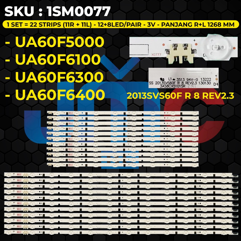 Backlight TV SAMSUNG 60 Inch UA60F5000 UA60F6100 UA60F6300 UA60F6400 2013SVS60F R 8 REV2.3