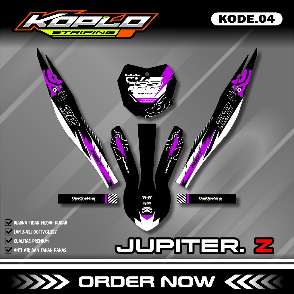 Decal Sticker RBT Motor Jupiter Z Burhan - Striping Motor RBT Bebek Modif Supermoto Terlaris KPL.04