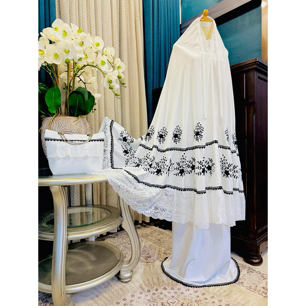 NEW MUKENA AZZURA LINEN BORDIR MEWAH JUMBO