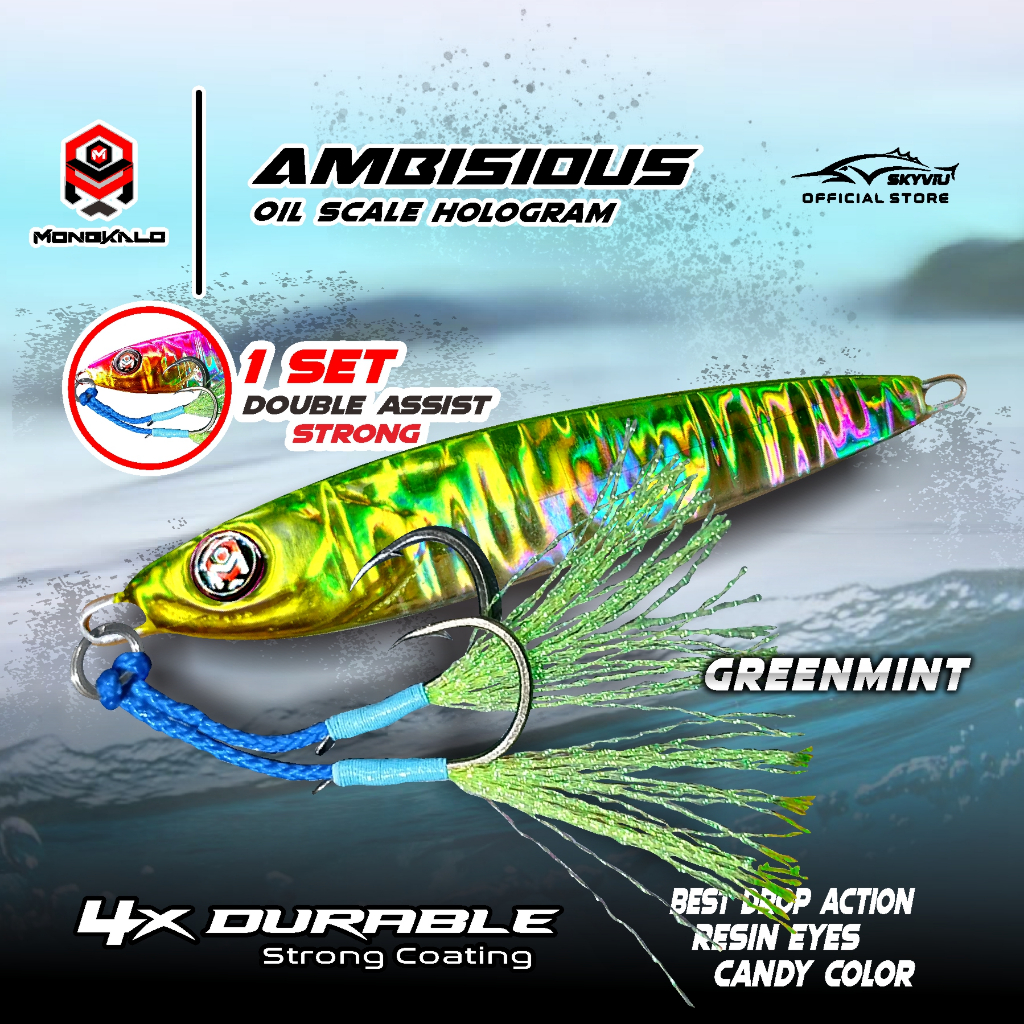 Mongkalo Ambisious Minyak noGID noMotif Candy 40 Hijau-Mint