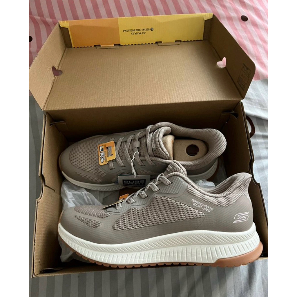 BRAND NEW Skechers slip ins bob squad 4 women sneakers  - Taupe