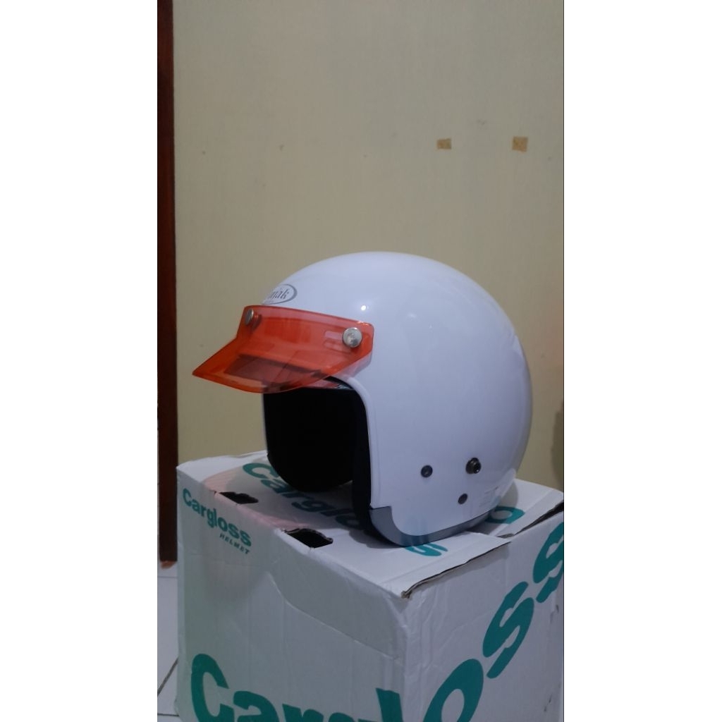 PRELOVED Second Helm Injak 06 | Helm Retro dengan Kaca Model didalam + Pet