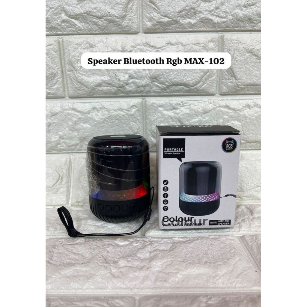 Speaker Bluetooth MAX-102 Lampu LED RGB Wireless Portable Speker Music Box