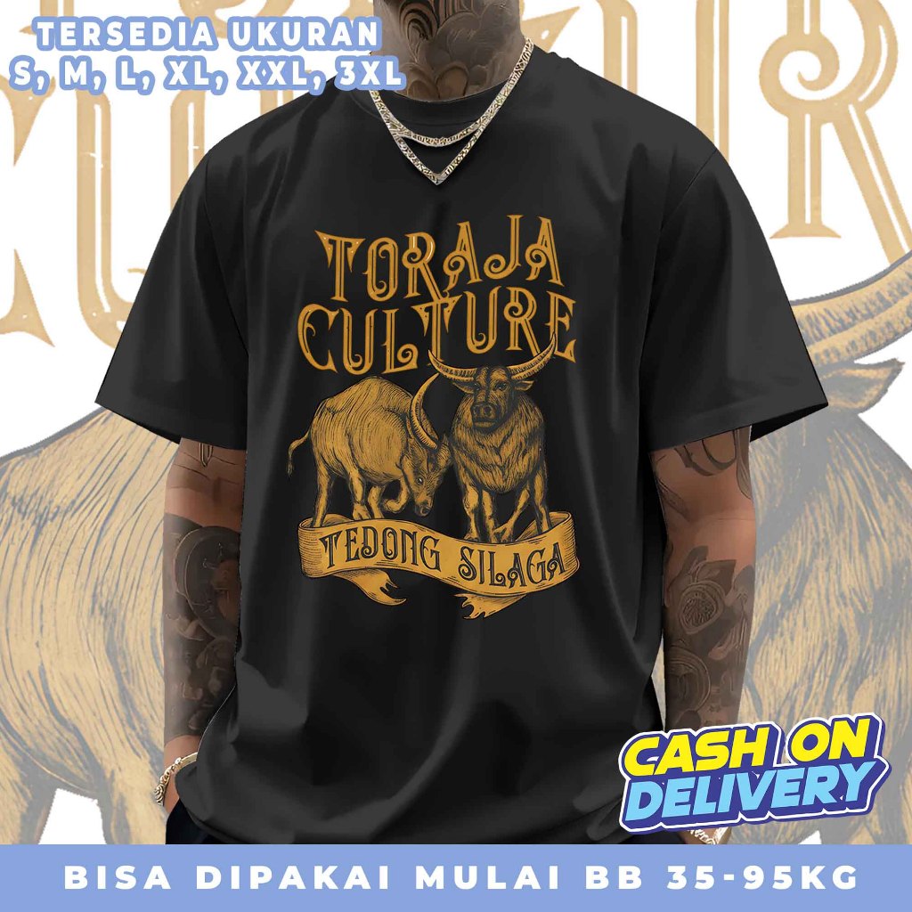 Atasan Kaos Distro Dewasa Pria Wanita Sablon Budaya Toraja Culture  Bahan Combed 30ss