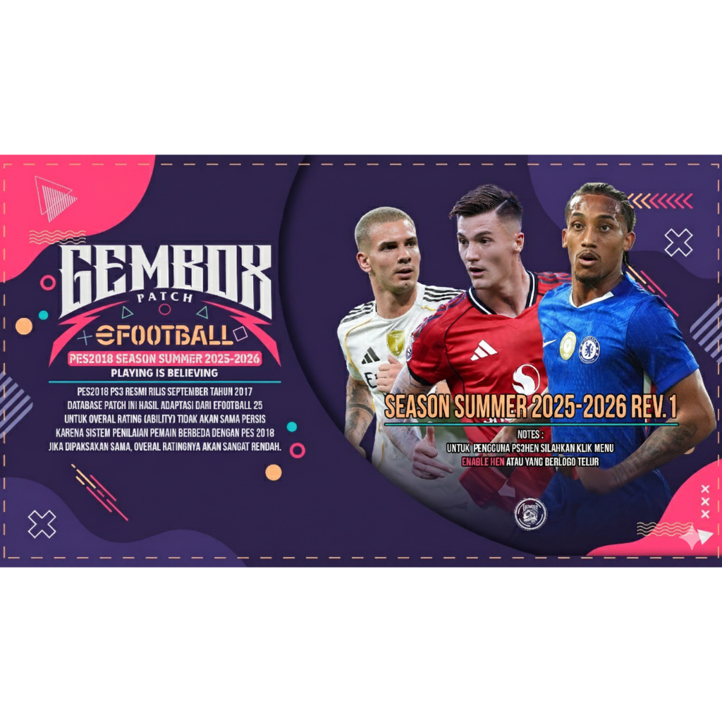 PES 2026 GEMBOX PATCH SUMMER REV 1 PS3 || UPDATE NOVEMBER VIA FLASDIS