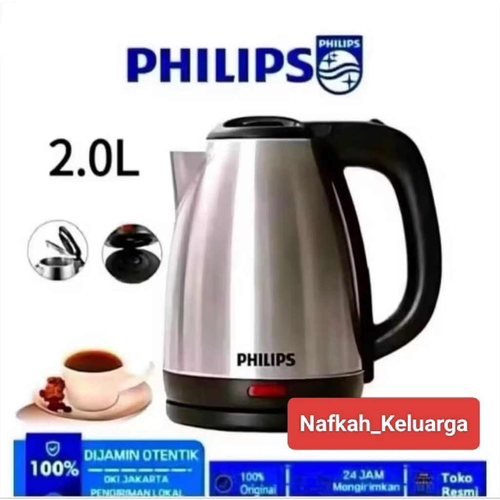 Teko listrik pemanas air otomatis Philips