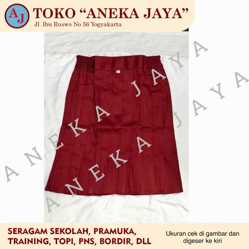 Rok Lipit Pendek Sekolah SD bahan Nagata Drill , Karet / Seragam Sekolah Putri