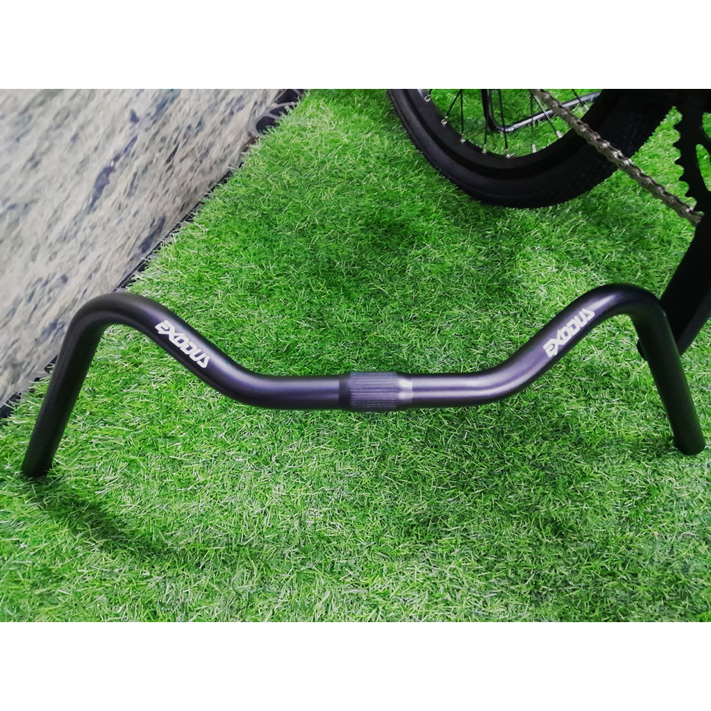 Handlebar / Setir / Stang EXODUS ALLOY HITAM  25.4mm x 60cm model Kumis untuk Sepeda Minion Minitrek