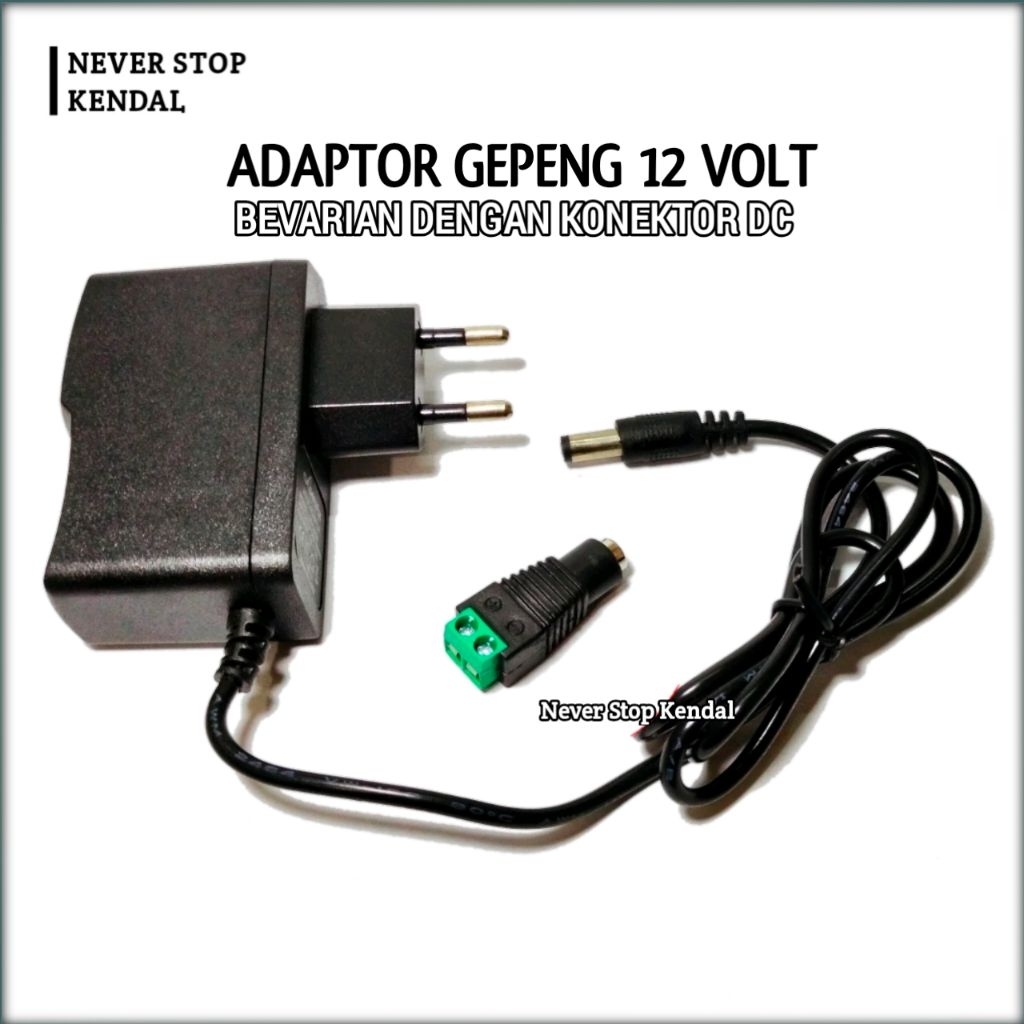 ADAPTOR 12VOLT 1 AMPERE DENGAN KONEKTOR DC