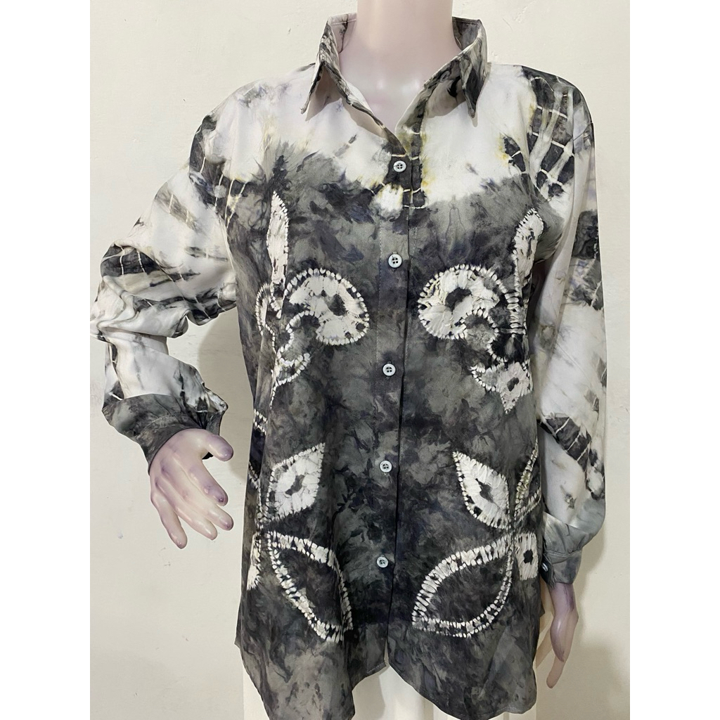 ATASAN BLOUSE KEMEJA WANITA MOTIF SASIRANGAN KHAS KALIMANTAN SELATAN 0232