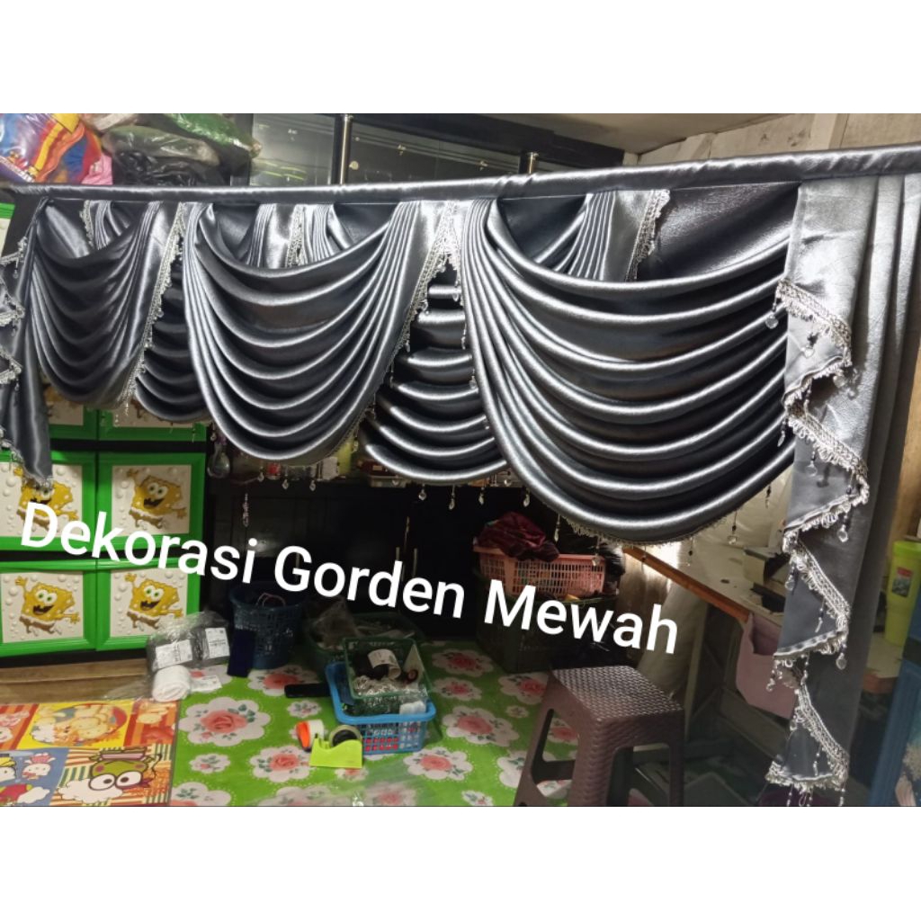 Poni Gorden Mewah Gelombang Spanyol Poni Saja Tirai Poni Atas Pintu Dan Jendela