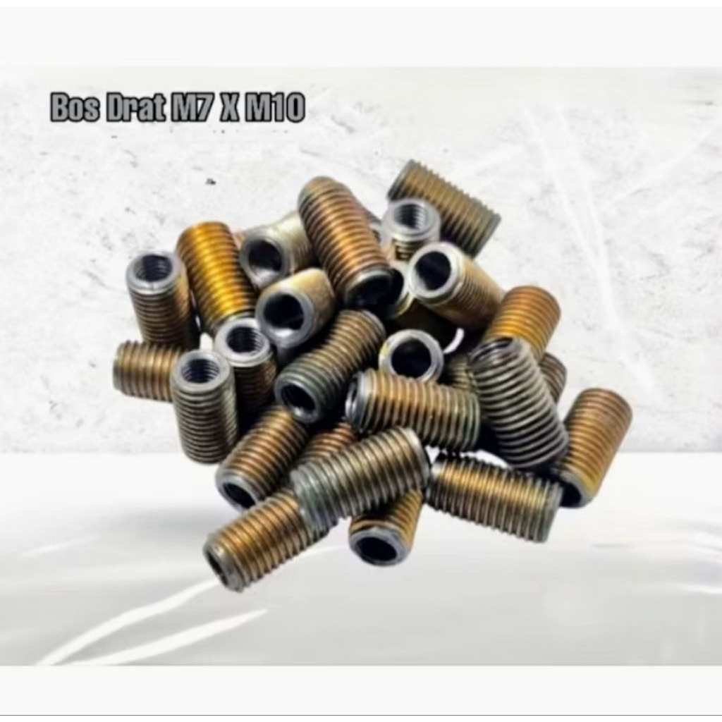 sok drat baut 11 M7xM10 , Shok drat luar baut 14 , drat dalam baut 11. untuk perbaikan drat rusak ,a