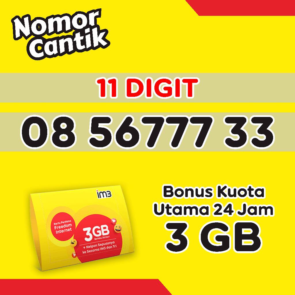 Kartu Perdana Indosat Nomor cantik super rapih cantik 3333